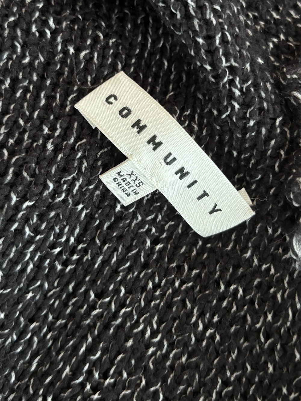 ARITZIA Community Ionic Cape Cardigan Sweater Marled Black/Grey
